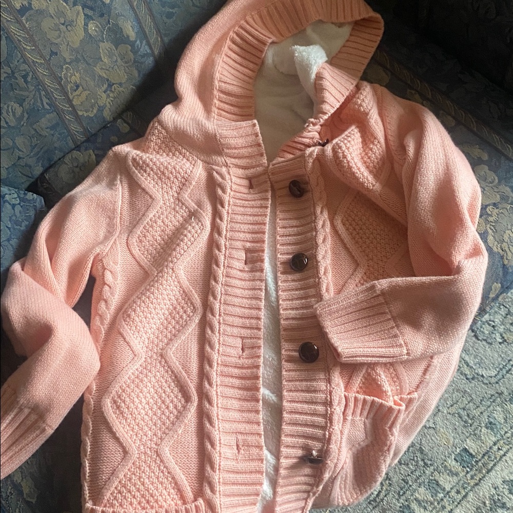 Cozy Pink Cable Knit Sweater